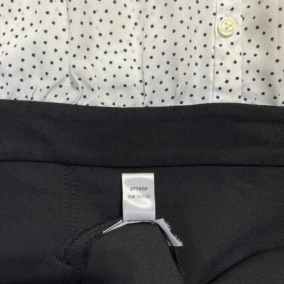 ANN TAYLOR LOFT Black White Polka Dot Blouse Skirt Dress Size 10 - Picture 11 of 13